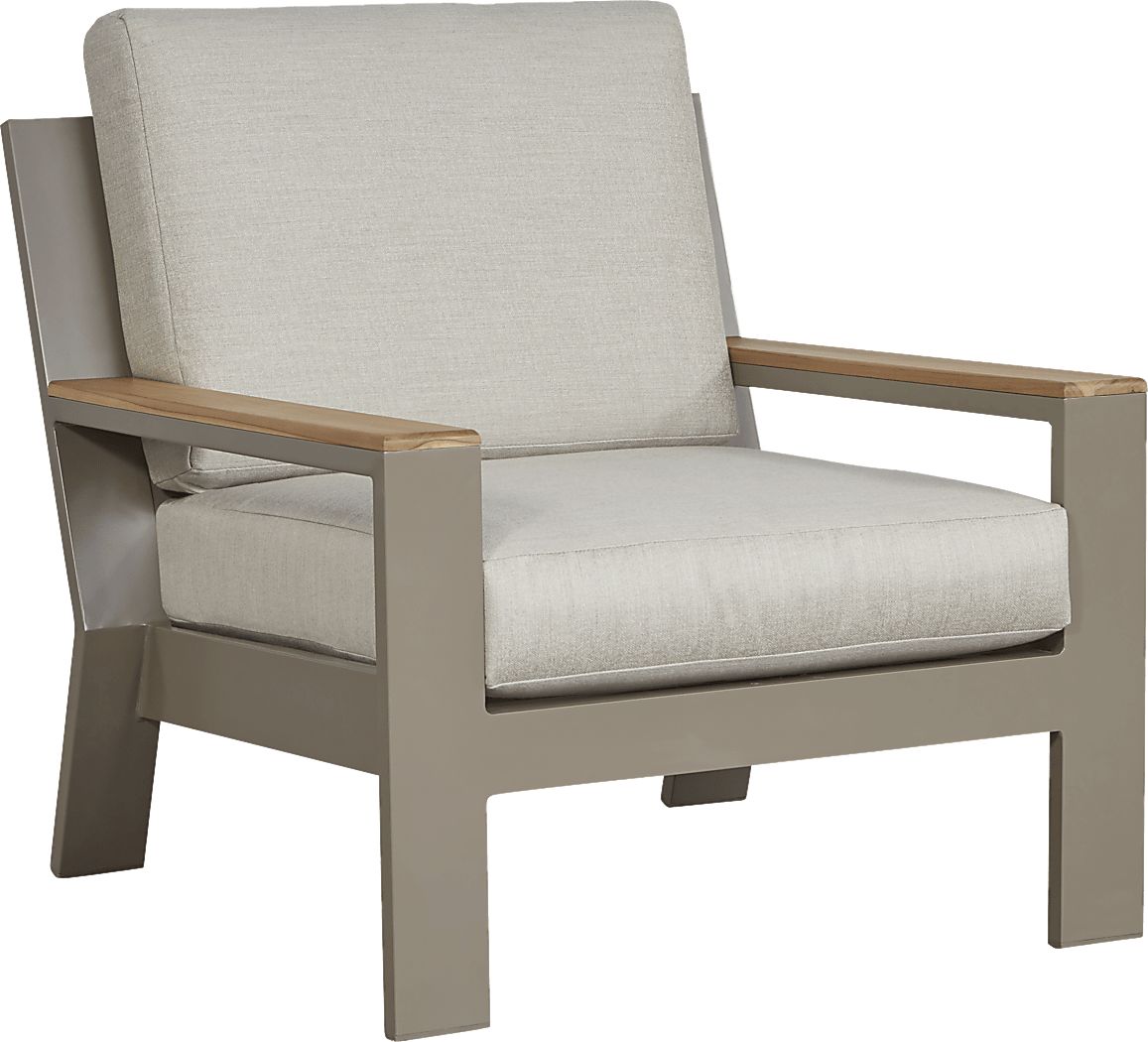 Solana Taupe 4 Pc Outdoor Seating Set with Beige Cushions