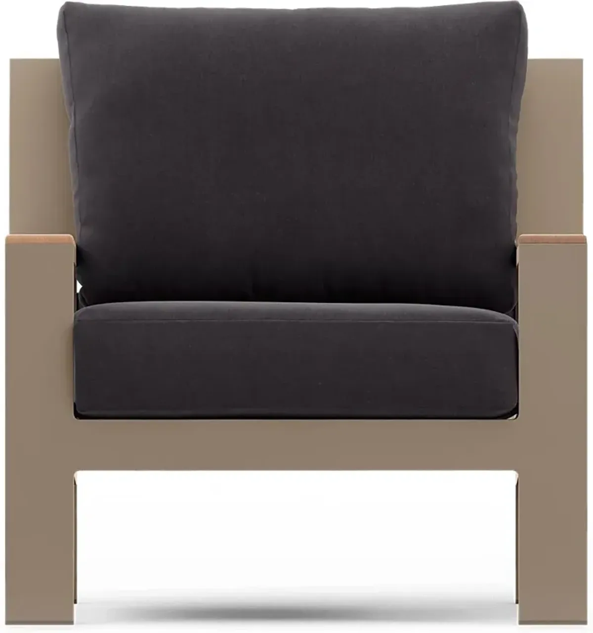 Solana Taupe 4 Pc Outdoor Loveseat Seating Set With Charcoal Cushions