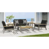 Solana Taupe 4 Pc Outdoor Loveseat Seating Set With Charcoal Cushions
