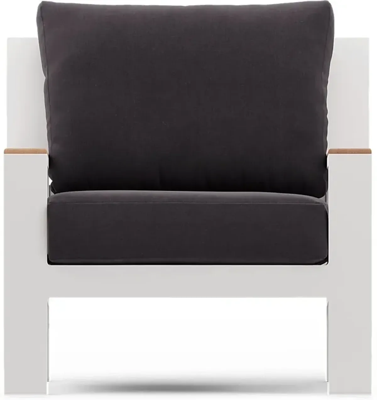 Solana White 4 Pc Outdoor Loveseat Seating Set With Charcoal Cushions