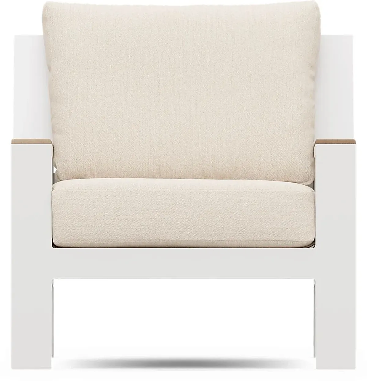 Solana White 4 Pc Outdoor Loveseat Seating Set With Bisque Cushions