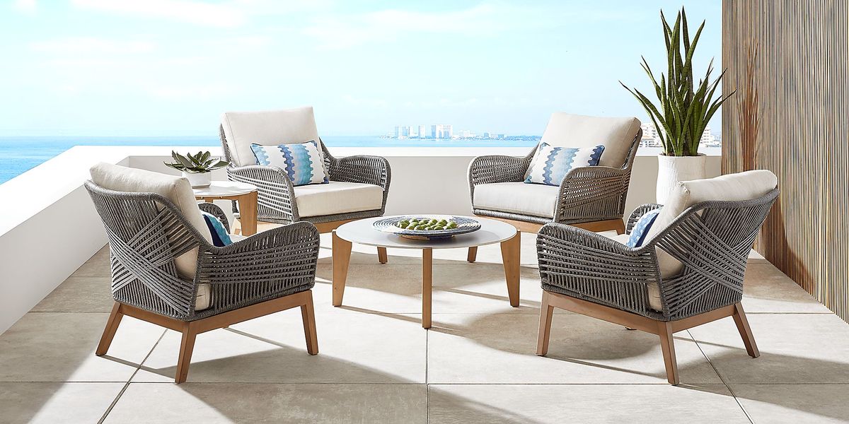 Tessere Gray 6 Pc Outdoor Chat Set