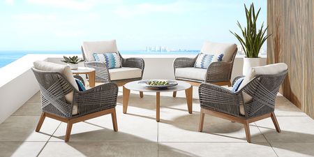 Tessere Gray 5 Pc Outdoor Chat Set