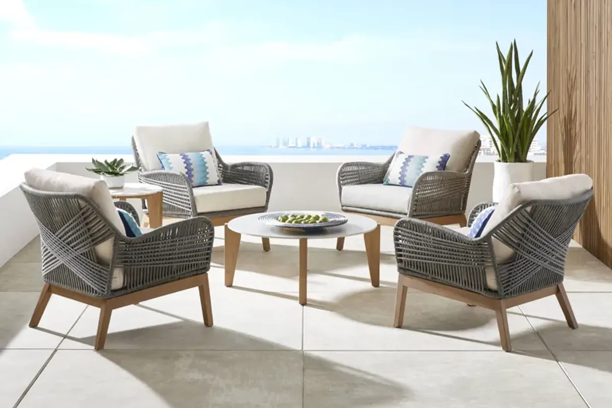 Tessere Gray 6 Pc Outdoor Chat Set