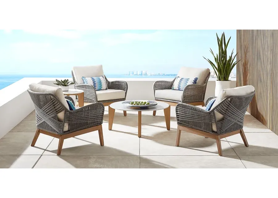 Tessere Gray 5 Pc Outdoor Chat Set