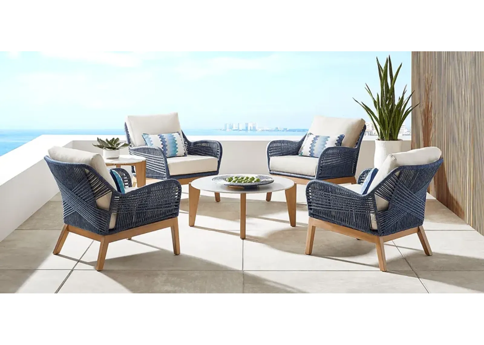 Tessere Blue 6 Pc Outdoor Chat Set