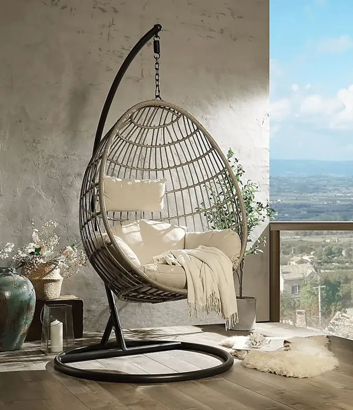 Outdoor Astani Beige Hanging Chair