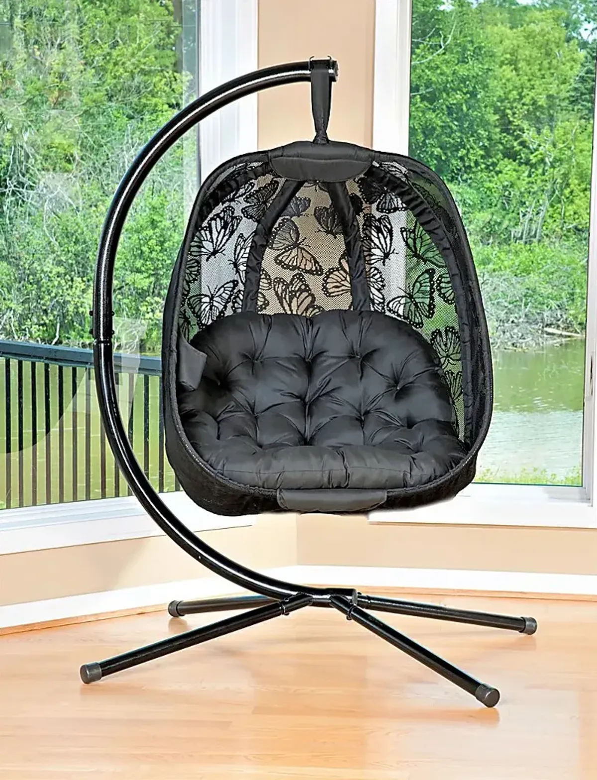 Outdoor Violeto Black Hanging Egg Chair