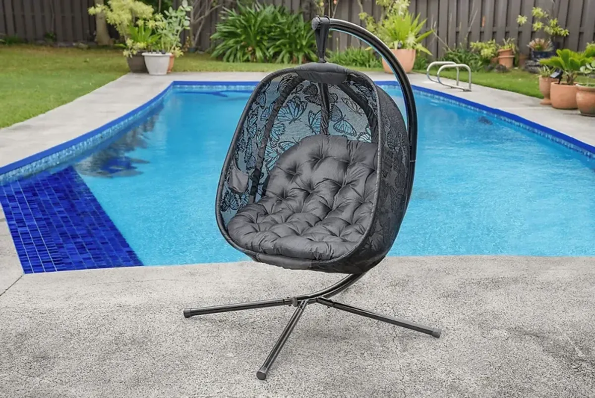 Outdoor Violeto Black Hanging Egg Chair