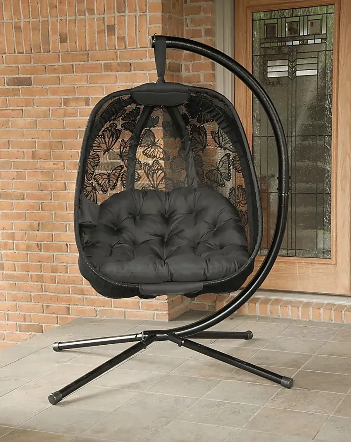 Outdoor Violeto Black Hanging Egg Chair