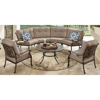 Cindy Crawford Home Lake Como Antique Bronze 4 Pc Outdoor Sectional with Malt Cushions