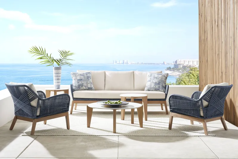 Tessere Blue 3 Pc Outdoor Seating Set