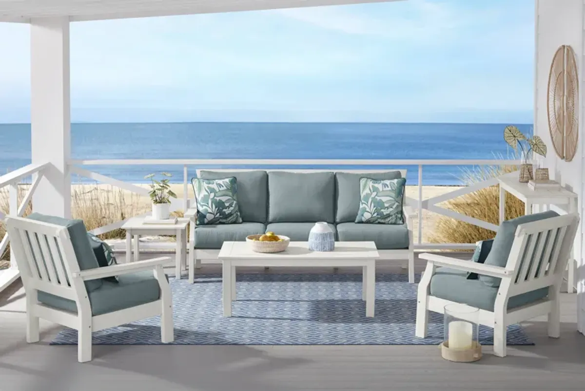 Eastlake White 4 Pc Outdoor Seating Set with Breeze Cushions