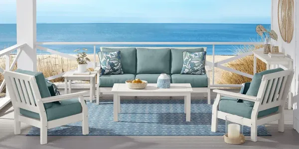 Eastlake White 4 Pc Outdoor Seating Set with Breeze Cushions