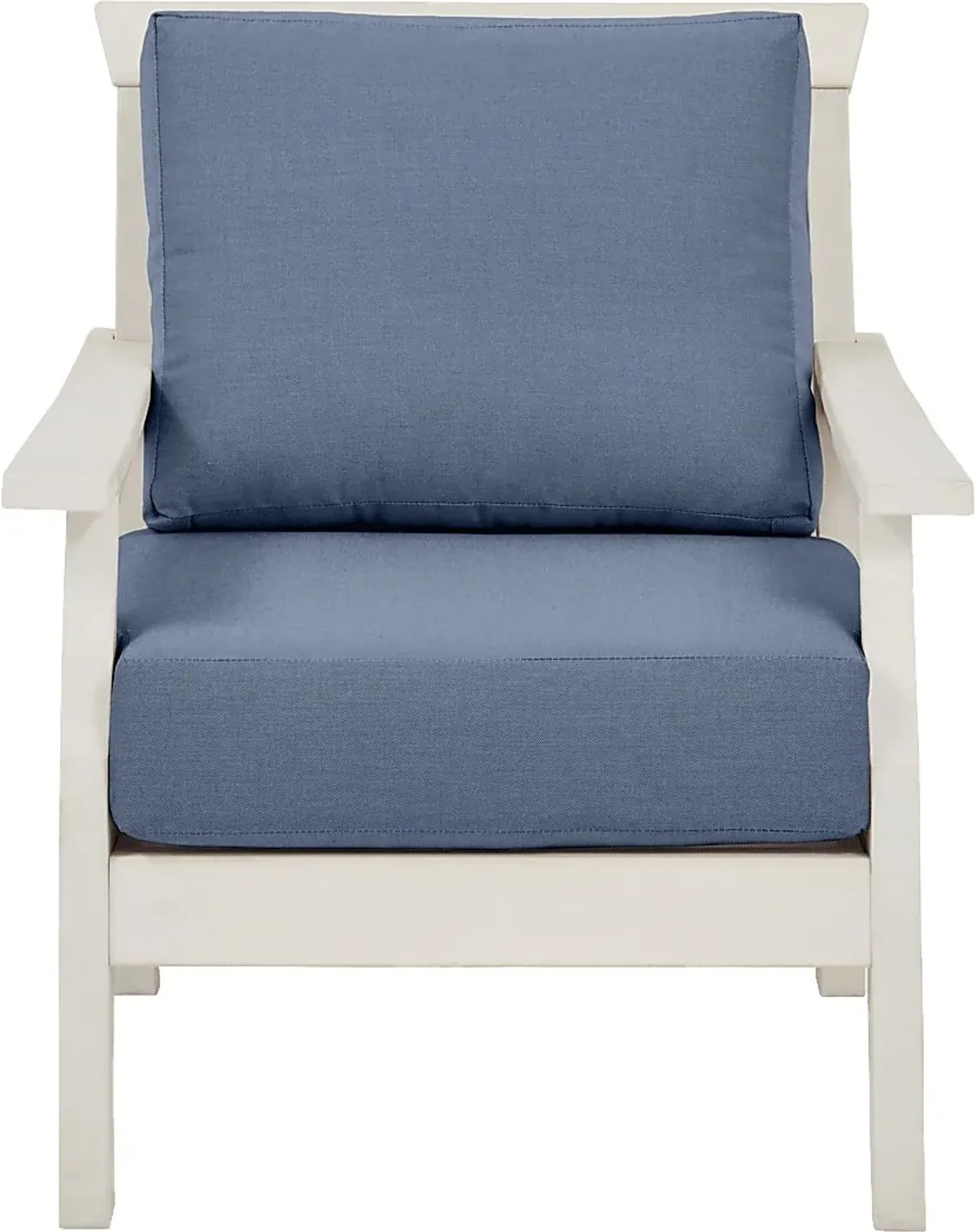 Eastlake White 3 Pc Outdoor Seating Set with Blueberry Cushions