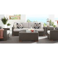 Patmos Brown 4 Pc Outdoor Sofa Seating Set with Twine Cushions