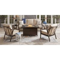 Manchester Hill Antique Bronze 4 Pc Outdoor Fire Pit Seating Set