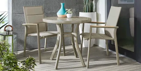 Solana Taupe 3 Pc Outdoor Dining Set with Arm Chairs
