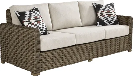 Siesta Key Driftwood Outdoor Sofa with Twine Cushions