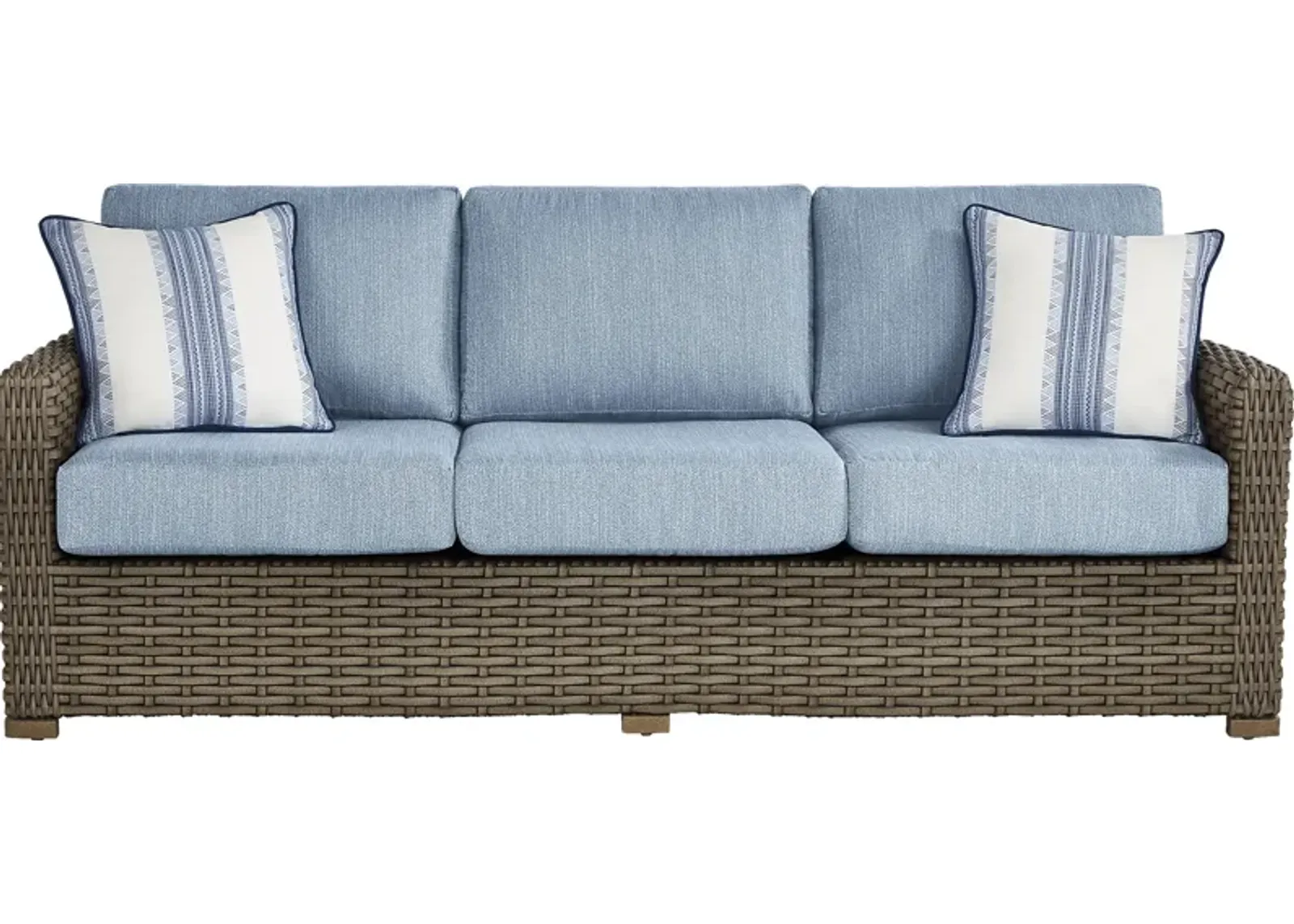 Siesta Key Driftwood Outdoor Sofa with Steel Cushions