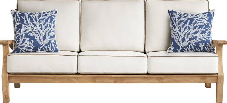 Pleasant Bay Teak Outdoor Sofa with Vapor Cushions
