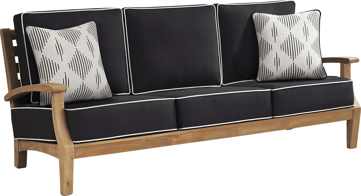 Pleasant Bay Teak Outdoor Sofa with Charcoal Cushions