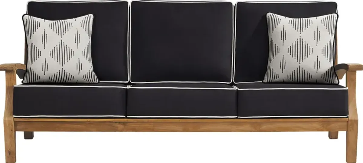 Pleasant Bay Teak Outdoor Sofa with Charcoal Cushions