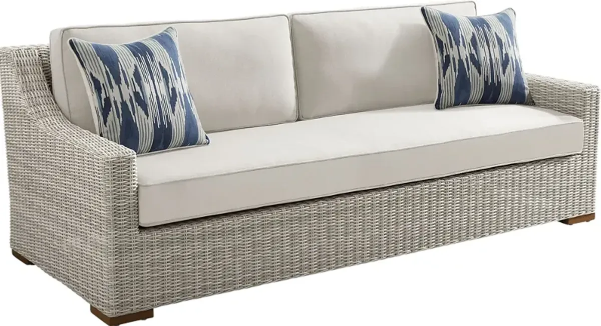Patmos Gray 4 Pc Outdoor Sofa Seating Set with Linen Cushion