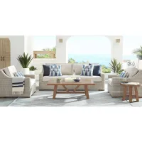 Patmos Gray 4 Pc Outdoor Sofa Seating Set with Linen Cushion