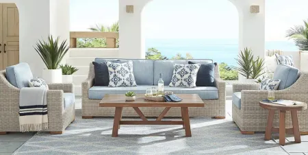 Patmos Gray 4 Pc Outdoor Sofa Seating Set with Steel Cushions