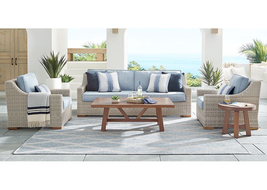 Patmos Gray 4 Pc Outdoor Seating Set with Steel Cushions