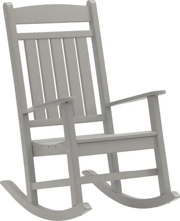 Edgarton Traditional Light Gray Outdoor Rocker