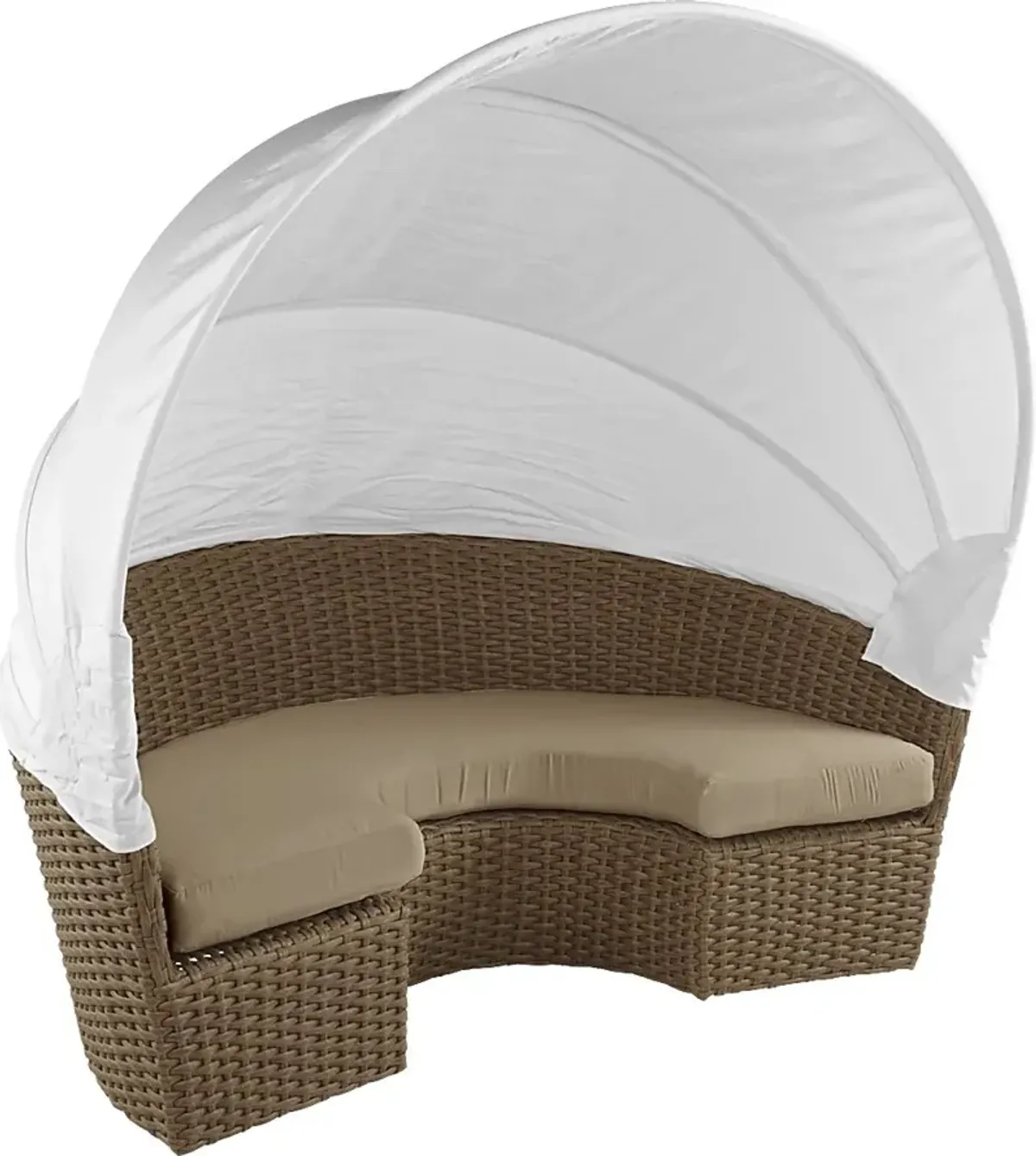 Palisades Brown Outdoor Daybed with Heather Beige Cushions