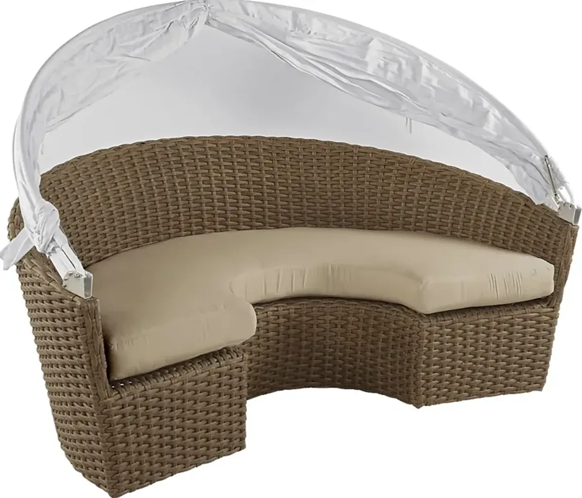 Palisades Brown Outdoor Daybed with Heather Beige Cushions