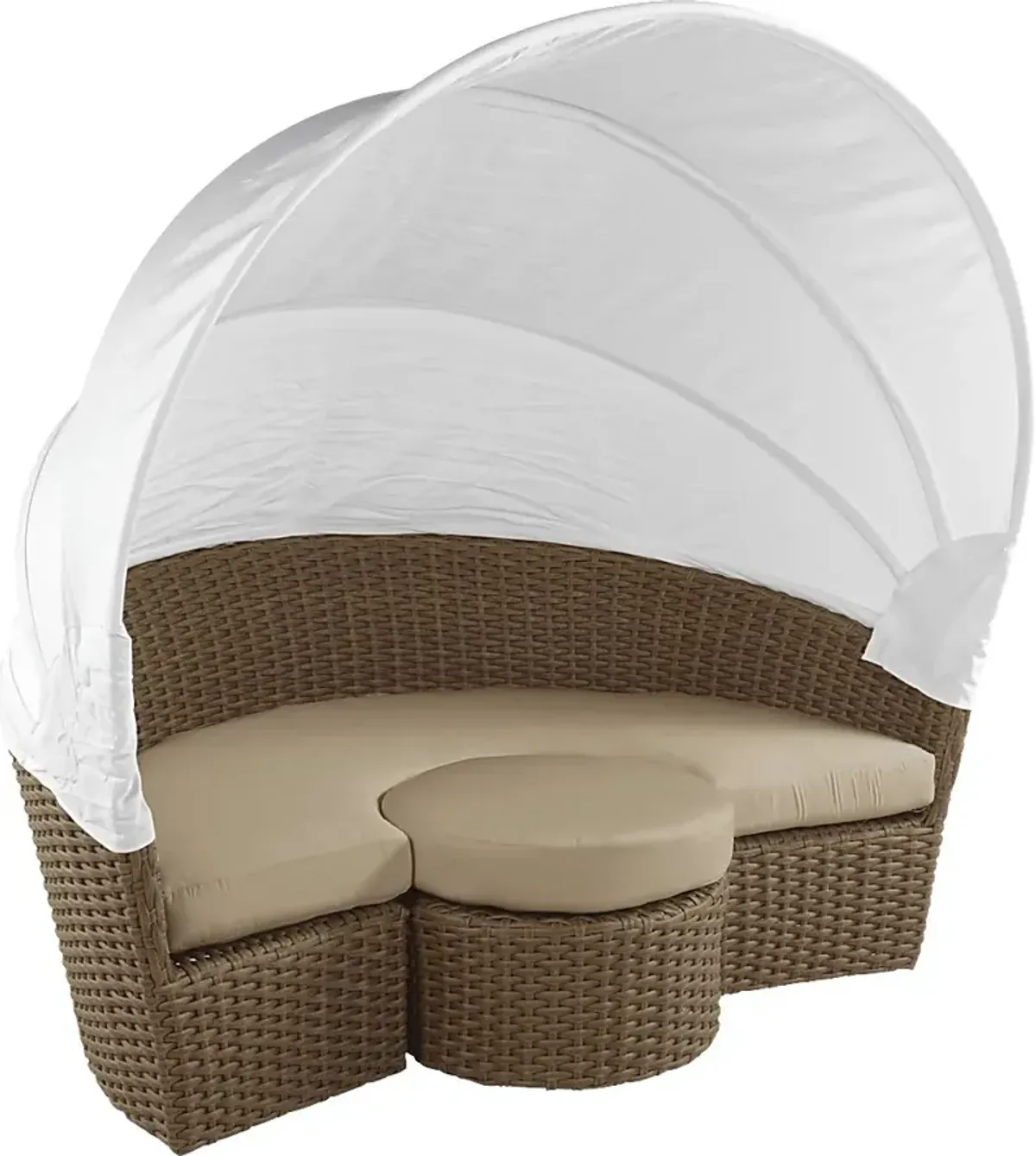 Palisades Brown Outdoor Daybed with Heather Beige Cushions