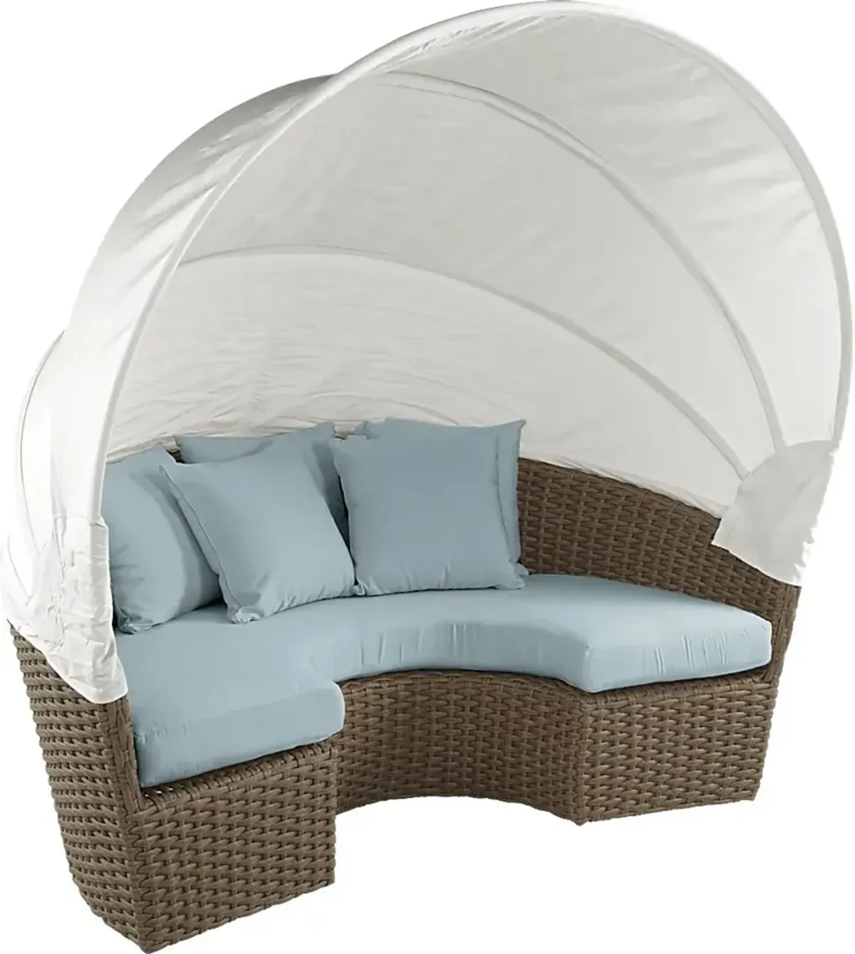 Palisades Brown Outdoor Daybed with Blue Cushions