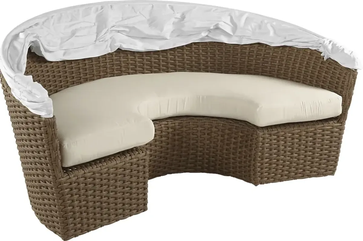 Palisades Brown Outdoor Daybed with Natural Cushions