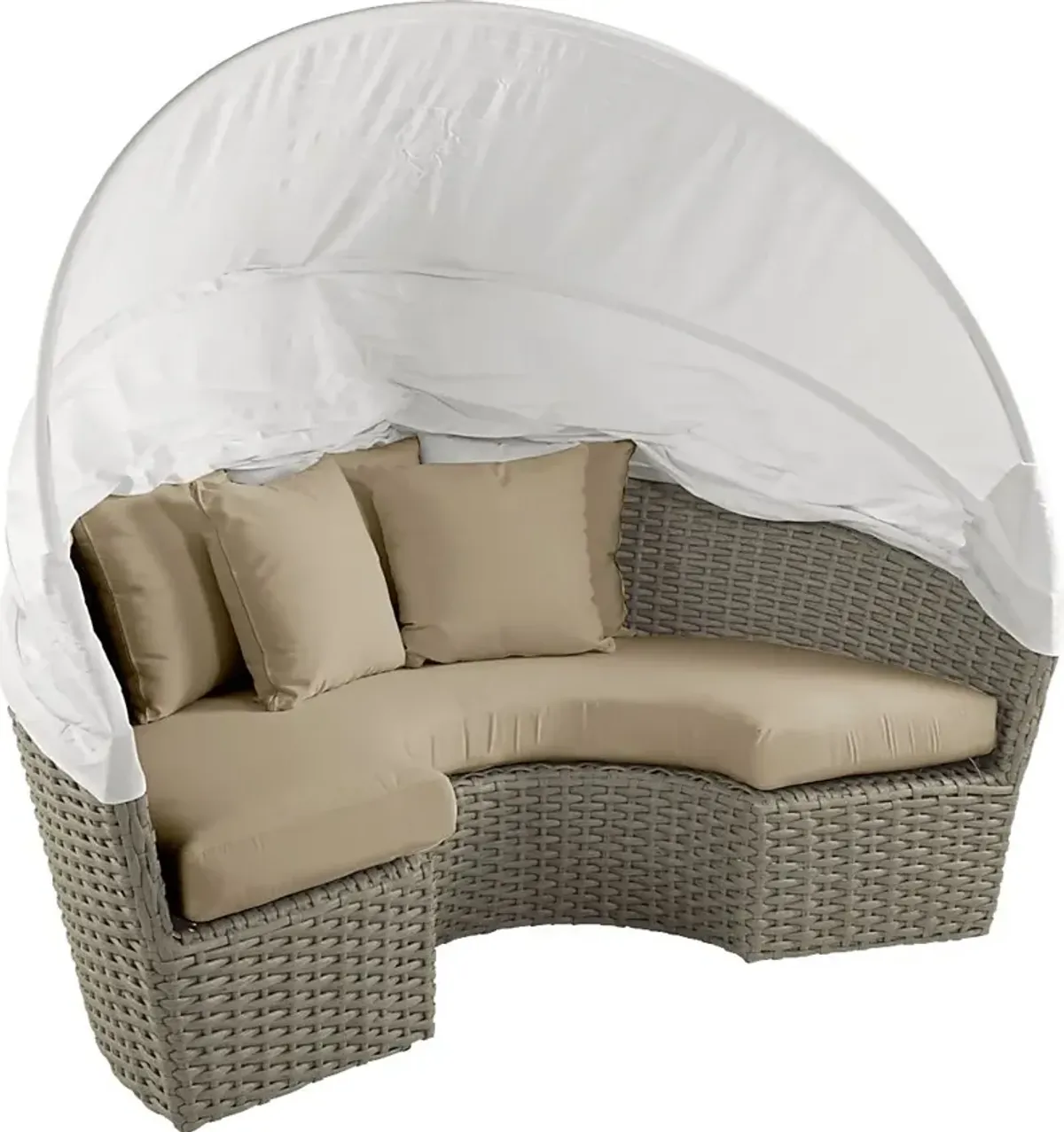 Palisades Gray Outdoor Daybed with Heather Beige Cushions