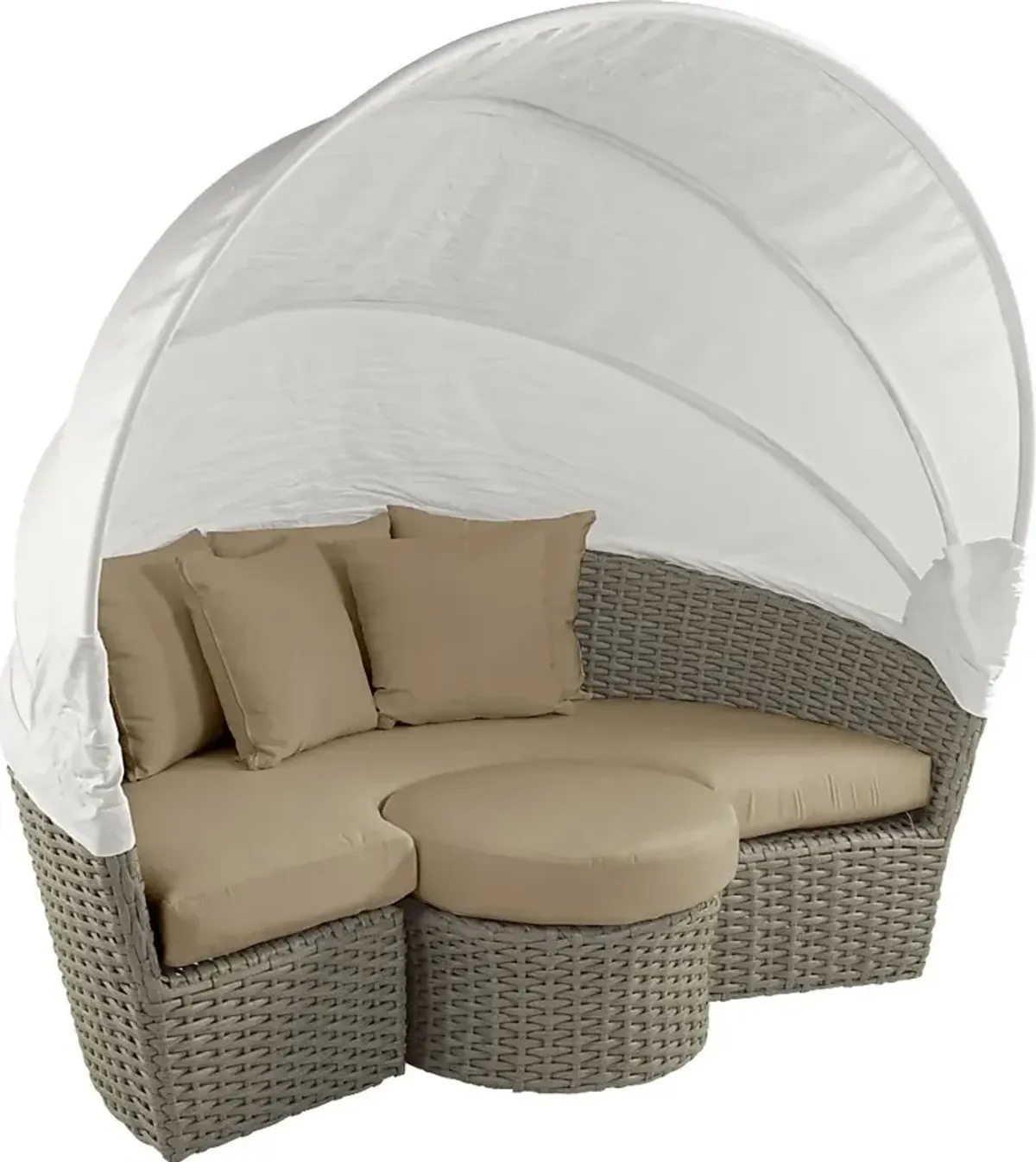 Palisades Gray Outdoor Daybed with Heather Beige Cushions