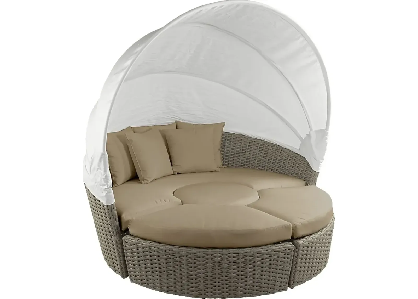 Palisades Gray Outdoor Daybed with Heather Beige Cushions