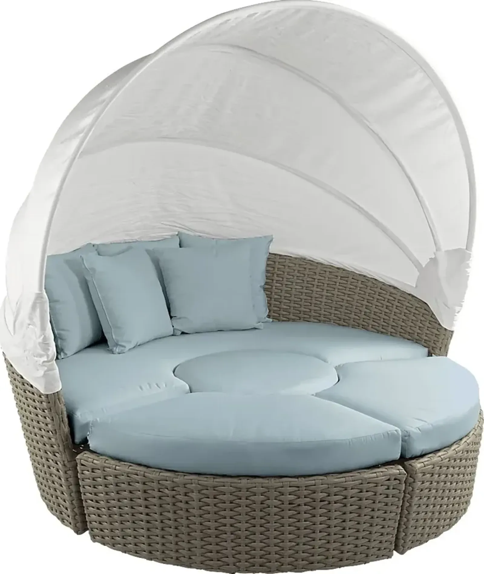 Palisades Gray Outdoor Daybed with Blue Cushions