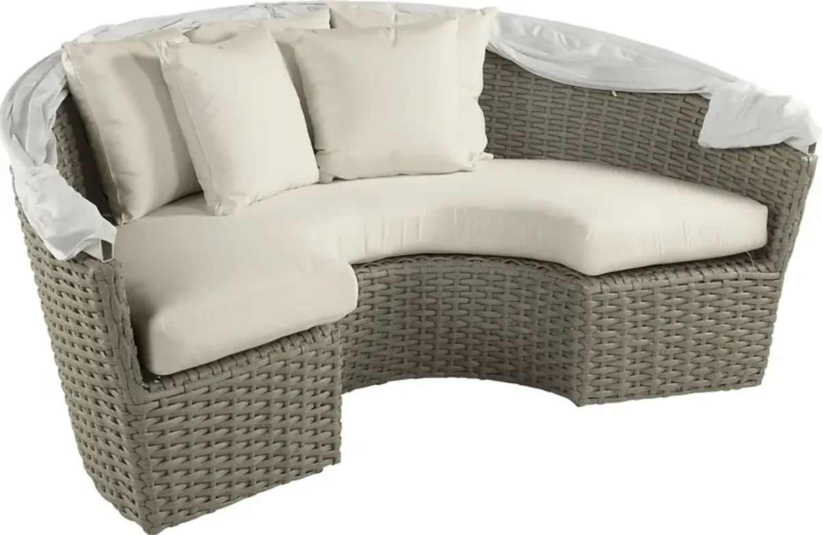 Palisades Gray Outdoor Daybed with Natural Cushions