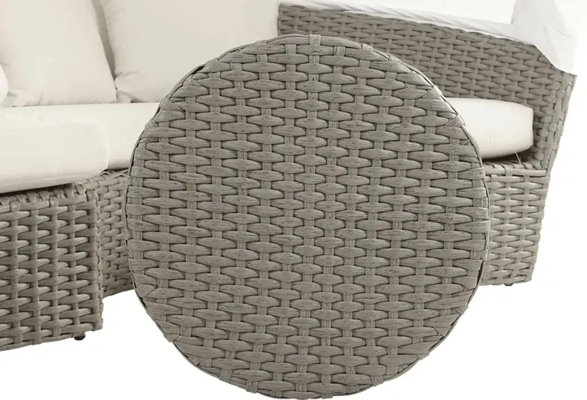 Palisades Gray Outdoor Daybed with Natural Cushions