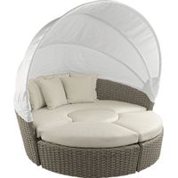 Palisades Gray Outdoor Daybed with Natural Cushions