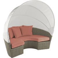 Palisades Gray Outdoor Daybed with Persimmon Cushions