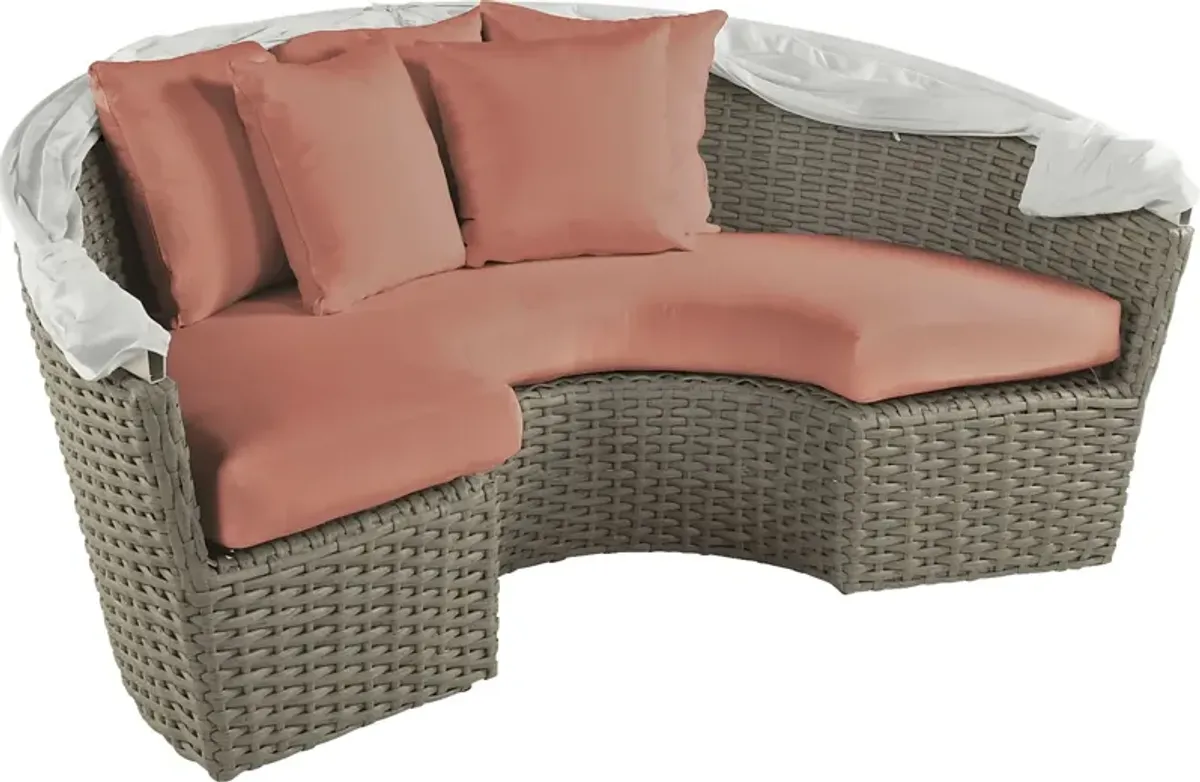 Palisades Gray Outdoor Daybed with Persimmon Cushions