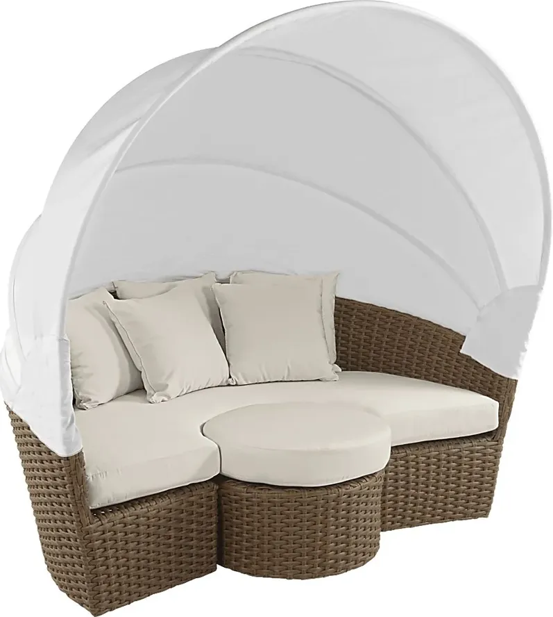 Palisades Brown Outdoor Daybed With Coconut Cushions