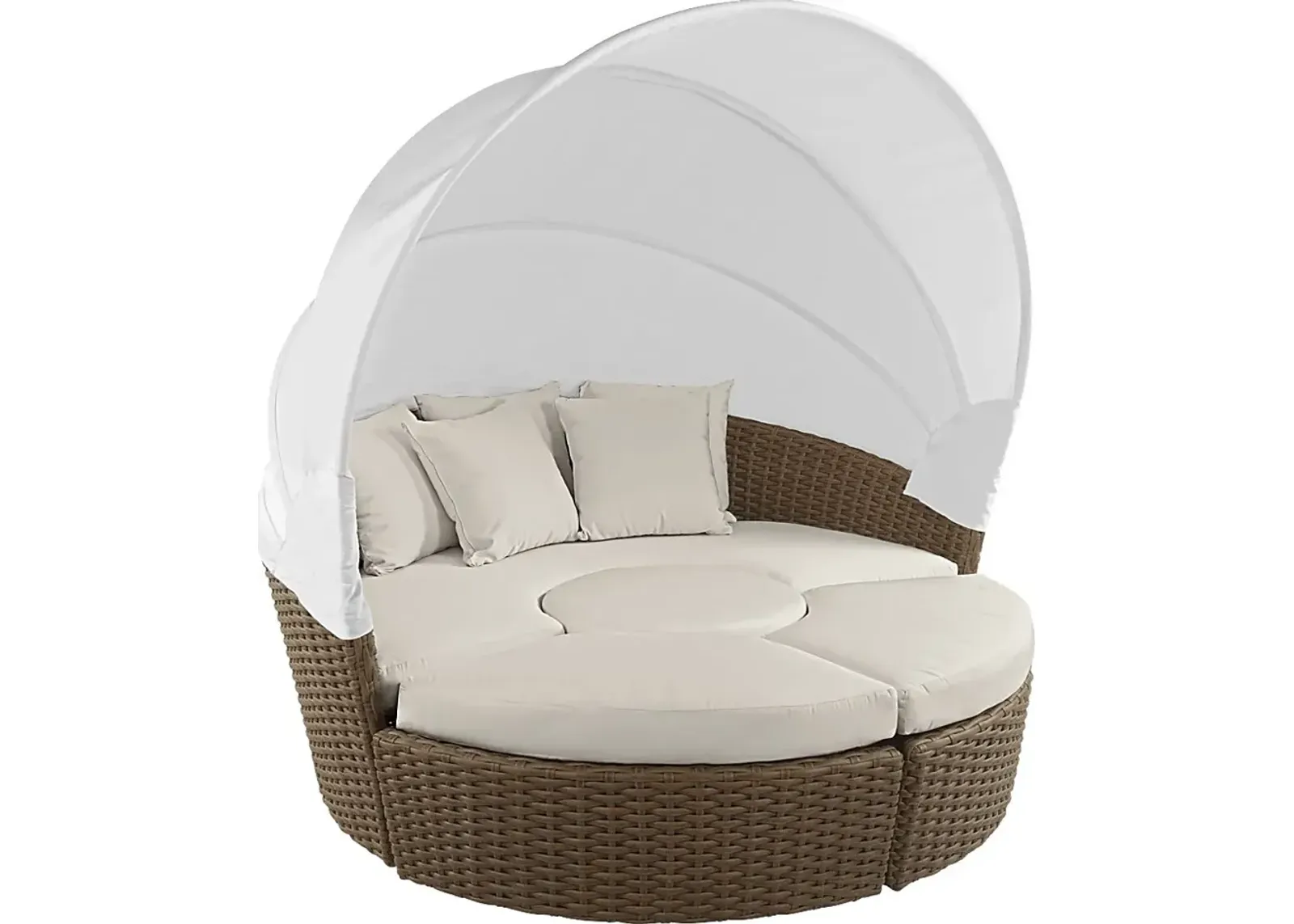 Palisades Brown Outdoor Daybed With Coconut Cushions