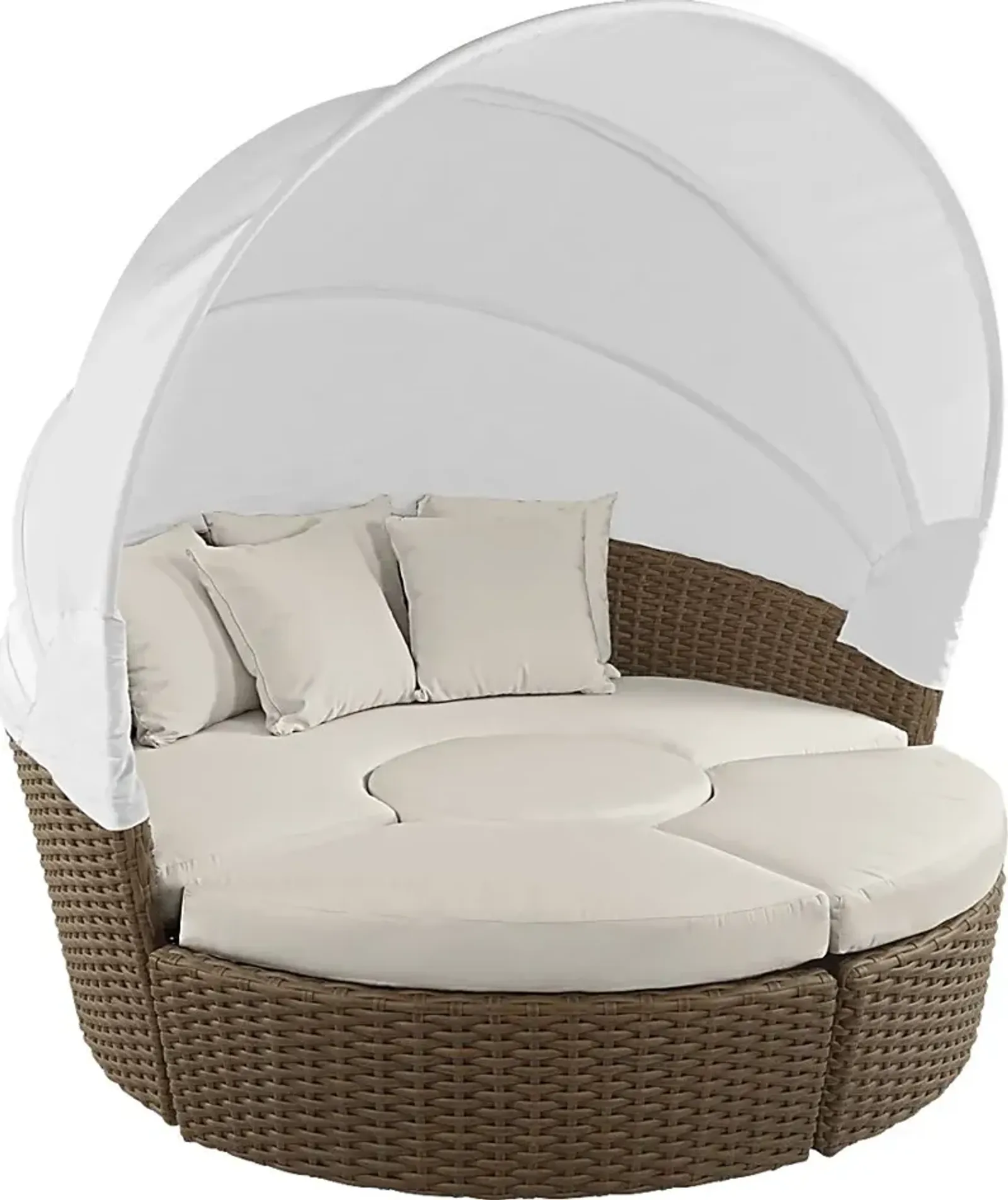 Palisades Brown Outdoor Daybed With Coconut Cushions