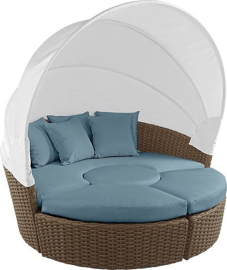 Palisades Brown Outdoor Daybed with Rivera Cushions